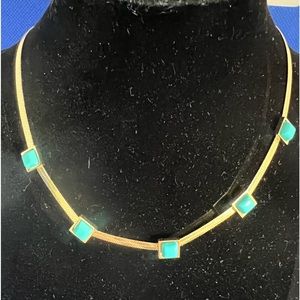 Gold Tone Turquoise Necklace